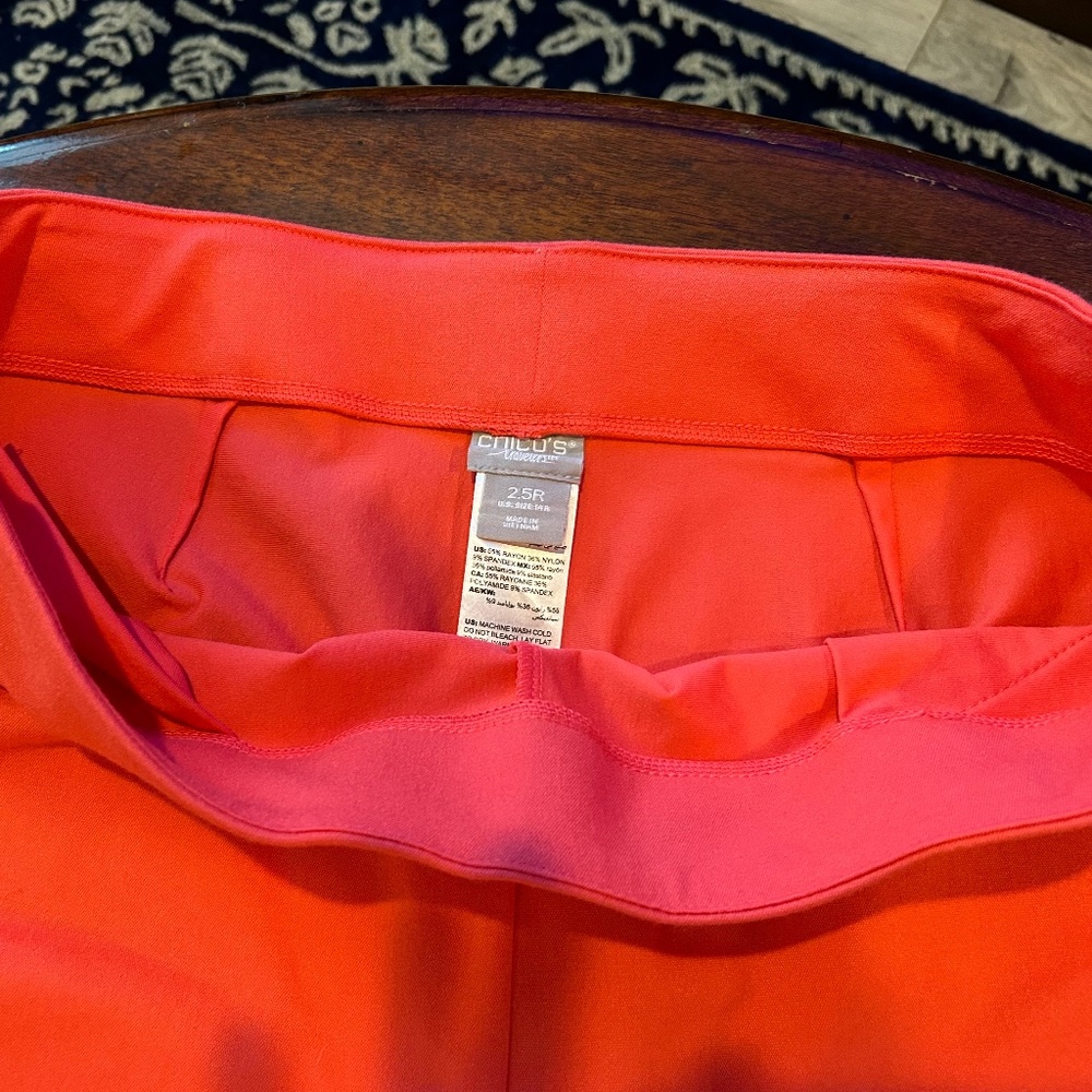 Chico Travellers Coral Soft Pants Size 14 - Picture 2 of 3